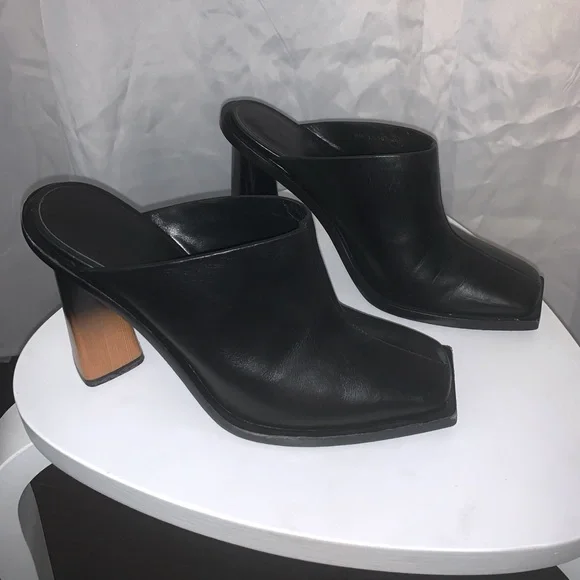Givenchy Shoes Givenchy Black Spraypainted Wooden Heel Mules